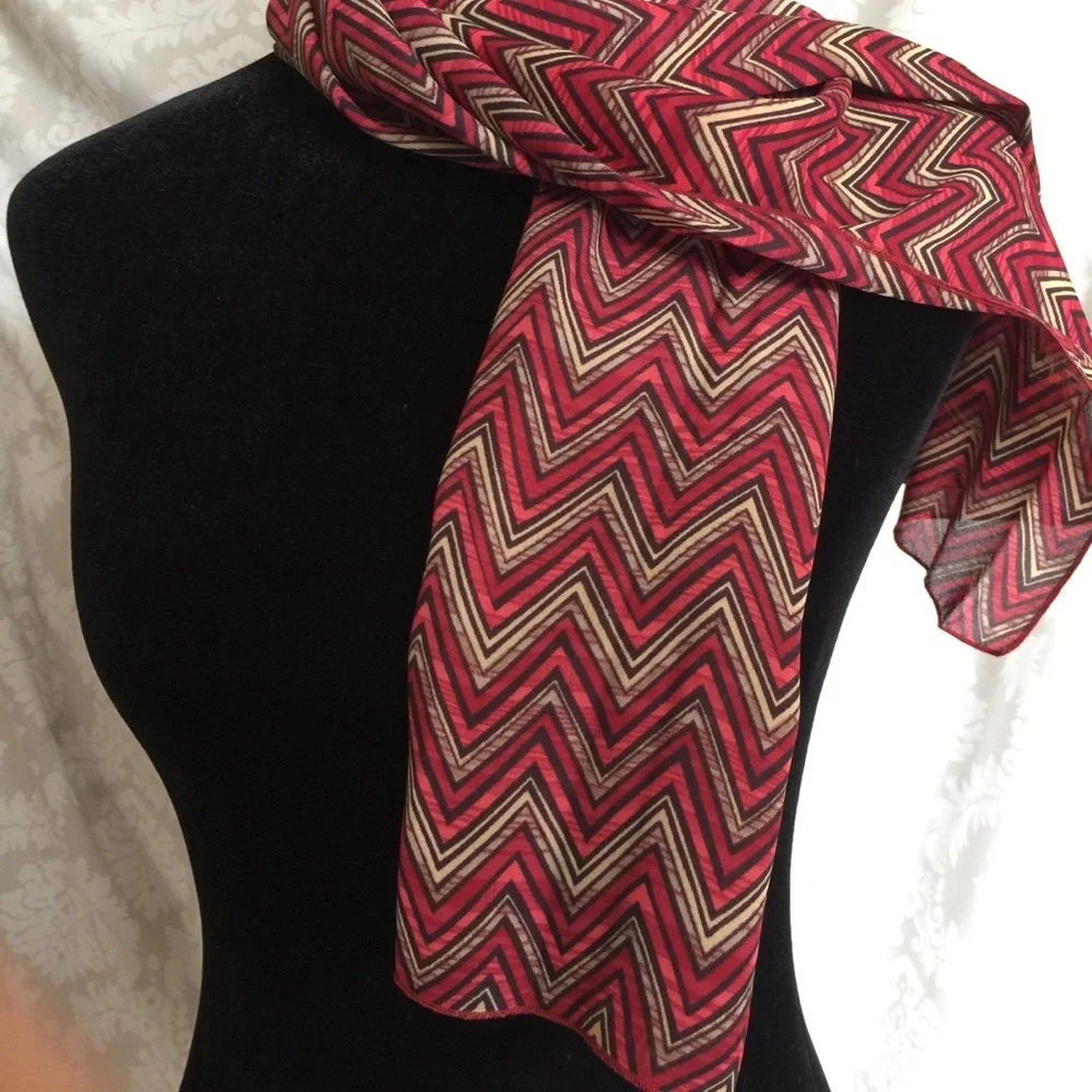 Geometric silk scarf